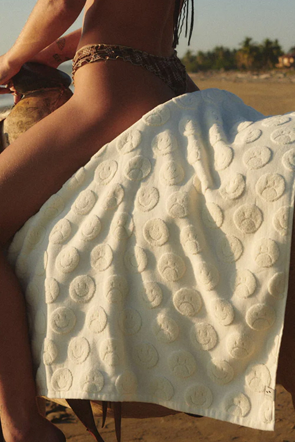 Bath Towel Sad Happy Cream