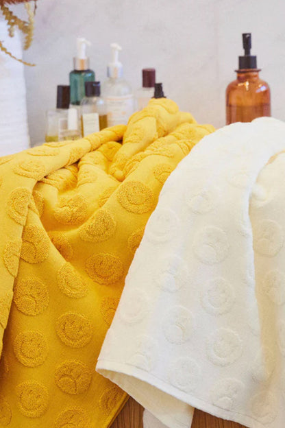 Bath Towel Sad Happy Mustard