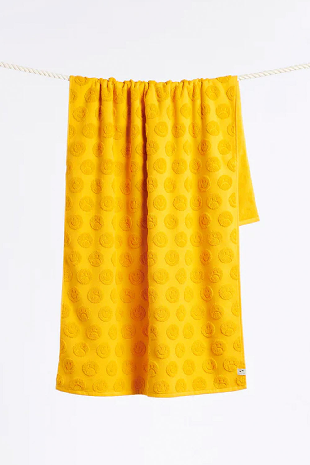 Bath Towel Sad Happy Mustard