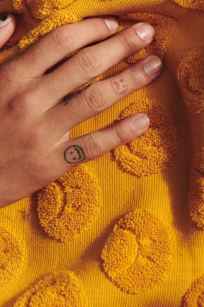 Bath Towel Sad Happy Mustard